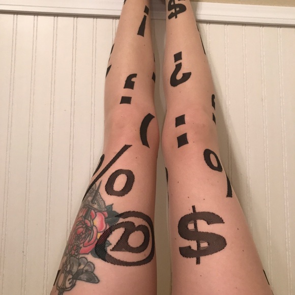 Brand new American apparel tights $&=#:?()@ signs - Picture 2 of 4